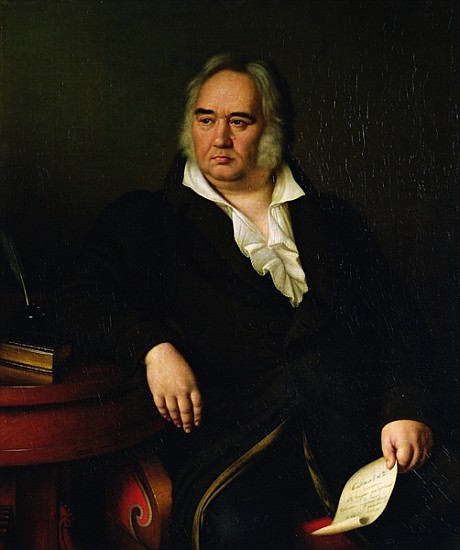 Portrait of Ivan A. Krylov od Johann Leberecht Eggink