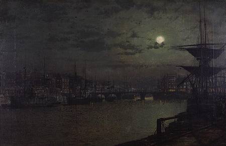 Baiting the Lines, Whitby od John Atkinson Grimshaw