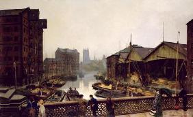 Leeds Bridge, 1880 (oil on canvas)