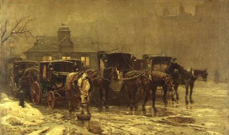 London cab stand od John Charles Dollman