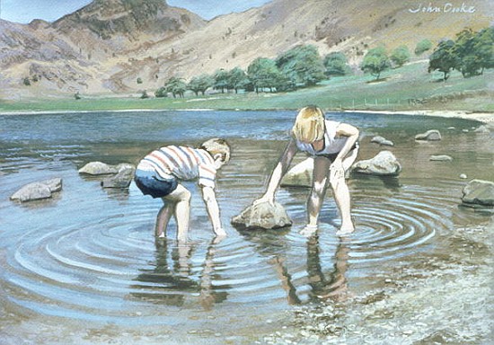 Blea Tarn Summer, 1987 (gouache)  od John  Cooke