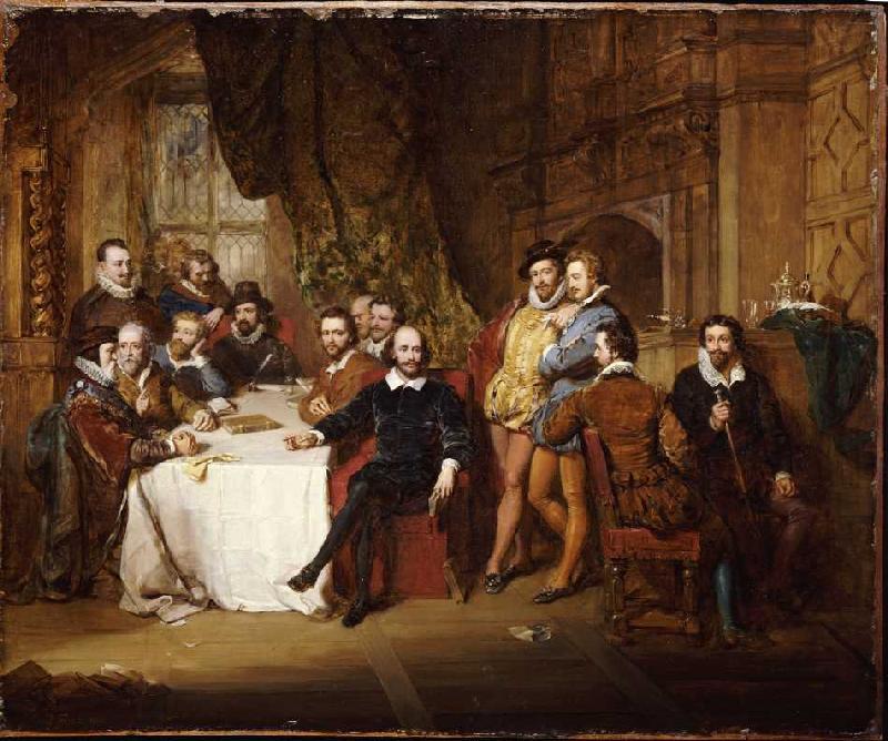 William Shakespeare and his friends in the inn Mermaid. od John Faed