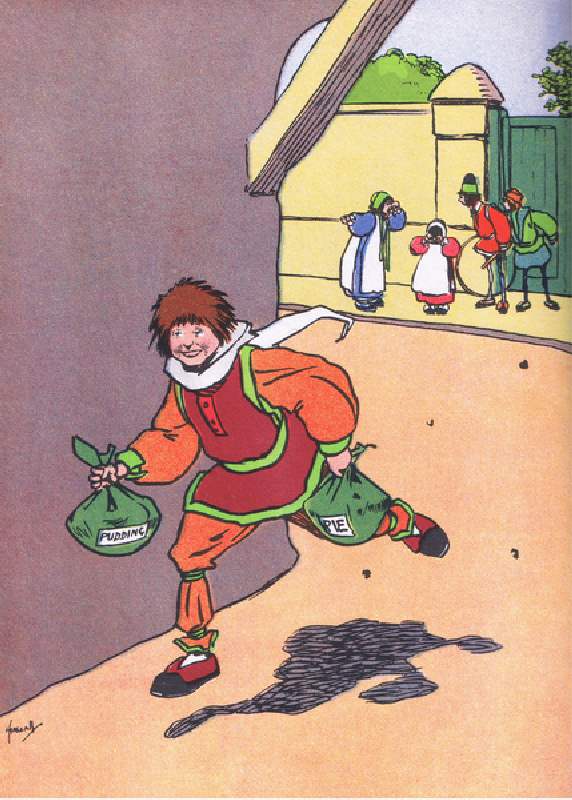 Georgey Porgey ran away, from Blackies Popular Nursery Rhymes published by Blackie and Sons Limited, od John Hassall