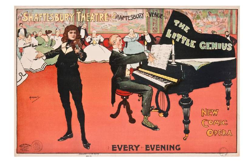Shaftesbury Theatre. Shaftesbury Avenue. The Little Genius. New comic opera Every evening od John Hassall