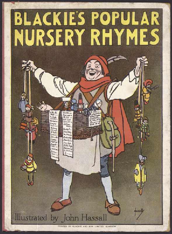 Cover illustration for Blackies Popular Nursery Rhymes (colour litho) od John Hassall