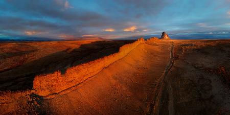 First Rays of Sun at Shiprock