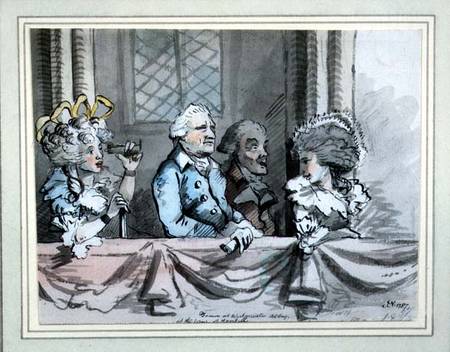 Caricature of the audience at the Commemoration of Handel in Westminster Abbey in 1784 od John Nixon