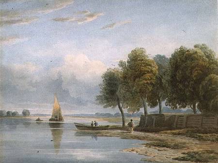 A View of the Thames at Millbank od John Varley