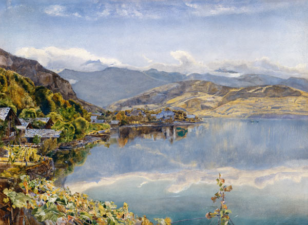 The Lake of Lucerne, Mount Pilatus in the Distance od John William Inchbold