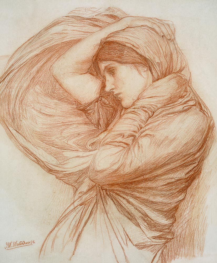 Study for 'Boreas' od John William Waterhouse