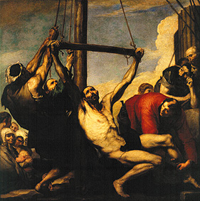 The martyrdom of St. Bartholomäus. od José (auch Jusepe) de Ribera