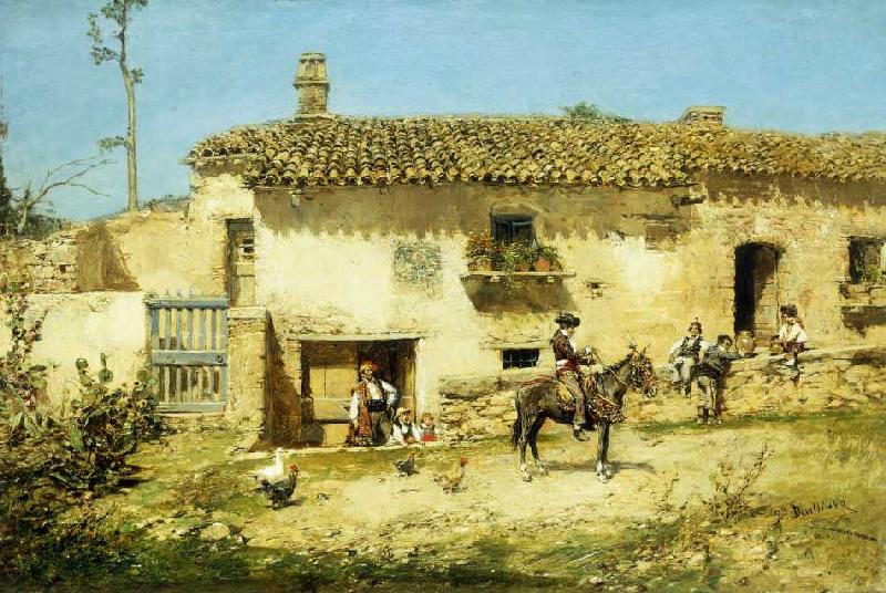 Ein spanischer Hof. od José Benlliure y Gil