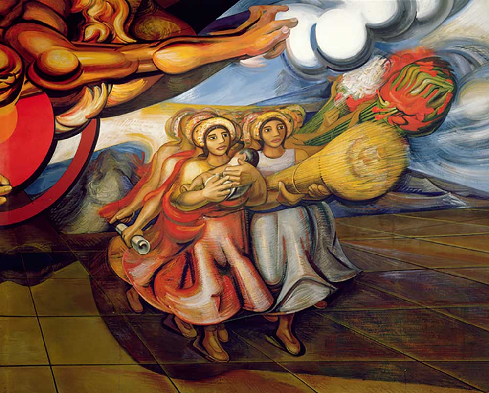 Mexican women, with their children and the products of their labour, marching to demand their rights od José Clemente Orozco