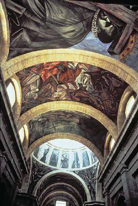 Murals on the ceiling of the Hospicio Cabanas