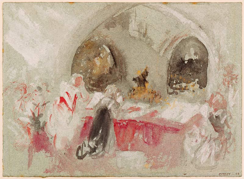 Service in the chapel at Petworth od William Turner