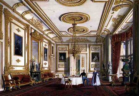 The White Drawing Room at Windsor Castle (colour litho) od Joseph Nash