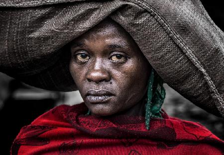 Ethiopian woman back home.