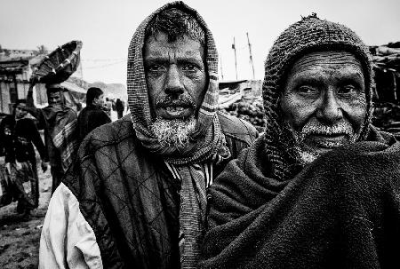 Workers in a market in Bangladesh.