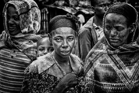 Women in a market in Ethiopia