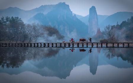 Simple Family Life in the Mountain Village