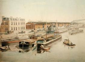 The Canal Saint-Martin, detail of the barges