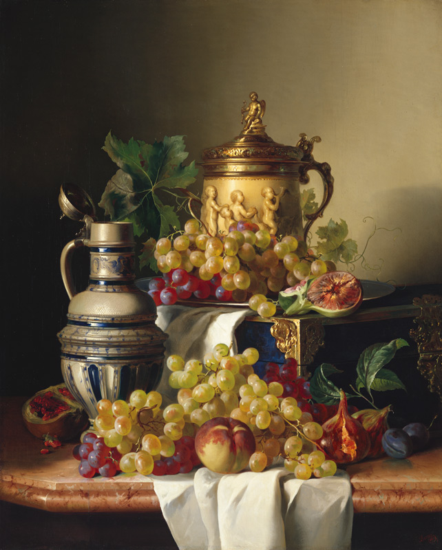 Quiet life with grapes and jugs od József Borsos