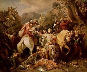 The hero Deszö sacrifices himself for king Robert.