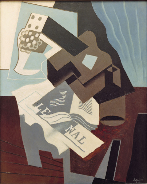 Guitar, Book and Newspaper od Juan Gris