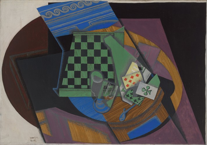Checkerboard and playing cards od Juan Gris
