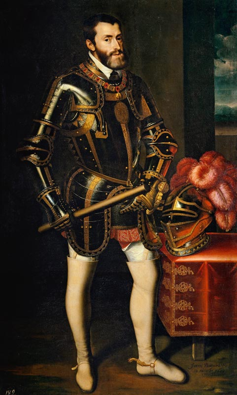 Portrait of Charles V of Spain (1500-1558) od Juan Pantoja de la Cruz