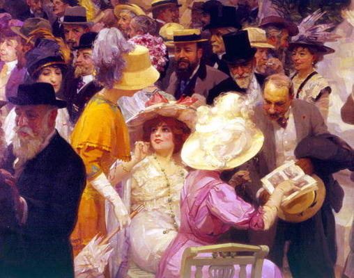 Friday at the French Artists' Salon, 1911 (oil on canvas (detail of 64809) od Jules Alexandre Grun