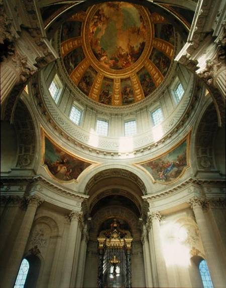 Interior view of the dome od Jules Hardouin Mansart