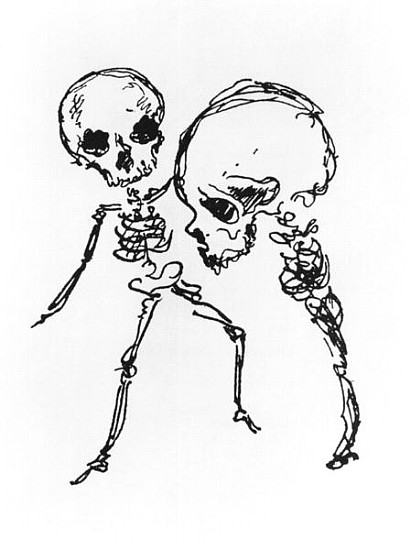 Skeletons, illustration from ''Complainte de l''Oubli et des Morts'' od Jules Laforgue