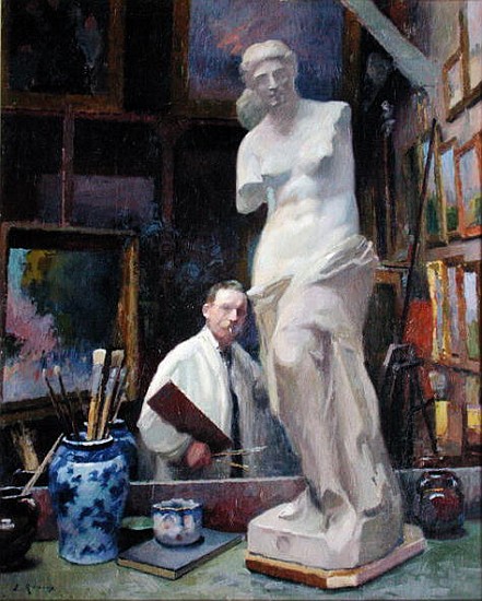 Ernest Renoux in his Studio, 50, rue Saint-Didier od Jules Ernest Renoux
