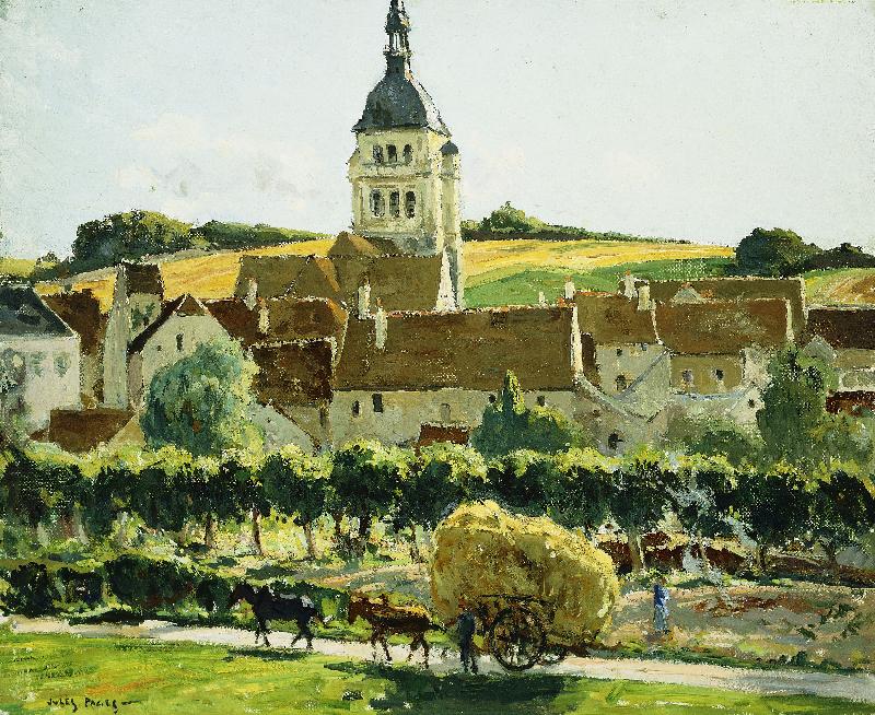 Chézy-sur-Marne nahe Château Thierry. od Jules Eugène Pages