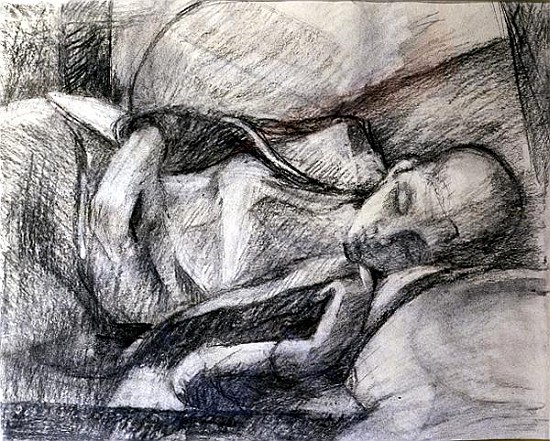 The ''Gamine'' Sleeping (pencil on paper)  od Karen  Armitage