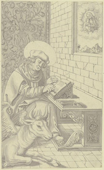 Dem Heiligen Lukas erscheint die Jungfrau mit dem Kind od Karl Ballenberger