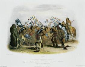 Ischoha-Kakoschochata, Dance of the Mandan Indians, plate 25 from volume 1 of `Travels in the Interi