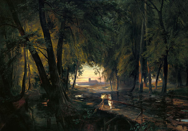 Forest path near Spandau od Carl Eduard Ferdinand Blechen