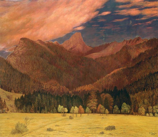 The Easter valley with the pine mountain horn od Karl Haider