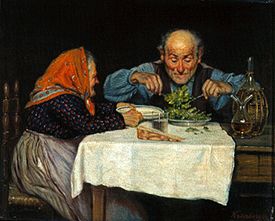 Old smallholder couple at the meal. od Karl Kronberger