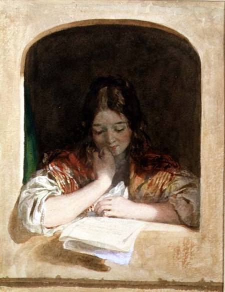 Girl Reading at a Window od Károly Brocky