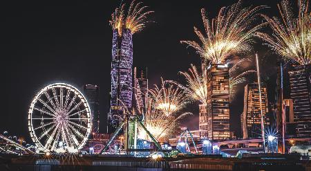 Fire Works at KAFD Riyadh Saudi Arabia