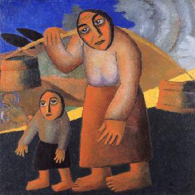 Peasant Woman with Buckets and Child