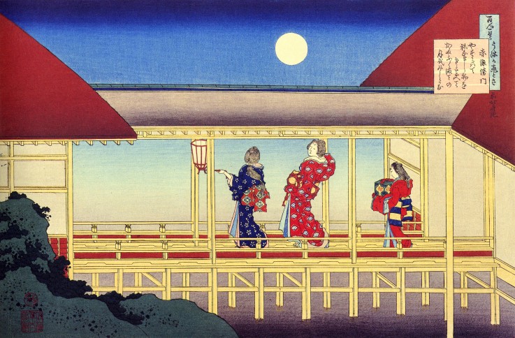 From the series "Hundred Poems by One Hundred Poets": Akazome Emon od Katsushika Hokusai