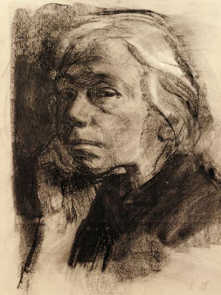 Self-portait in three-quarter profile to the left od Käthe Kollwitz