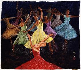 Stage Presentation, 1994 (gouache on silk) 