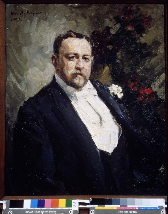 Portrait of the collector Ivan A. Morozov (1871-1921) od Konstantin Alexejewitsch Korowin