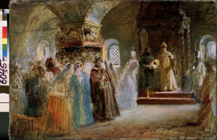 Tsar Alexei Mikhailovich Choosing a Bride od Konstantin Jegorowitsch Makowski