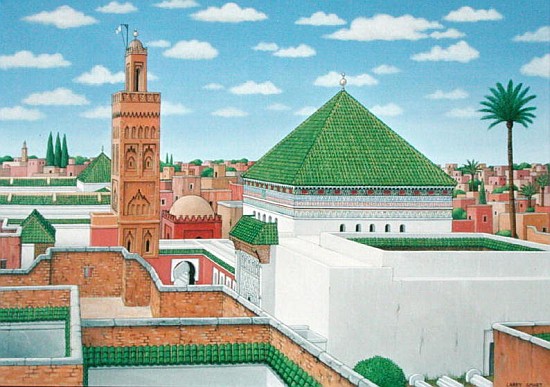 Rooftops, Marrakech, 1998 (acrylic on linen)  od Larry  Smart